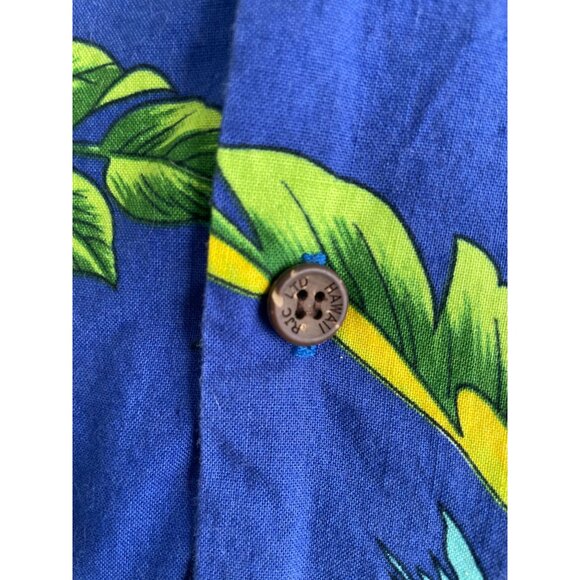 RJC, Ltd Mens Hawaiian Parrot Print Button-Up Shirt L Cotton Made In Hawaii USA - Picture 8 of 9